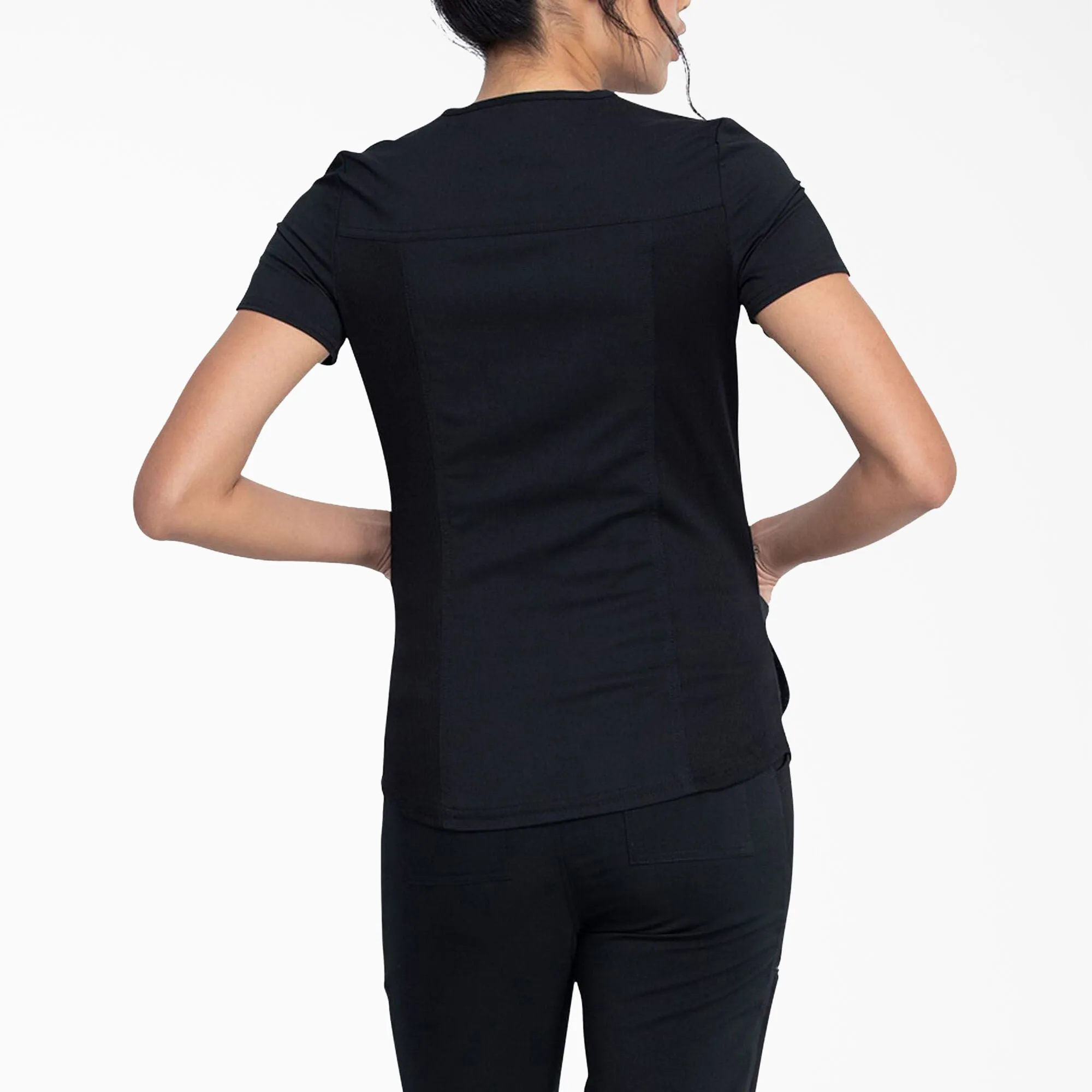 Wellish - Women's Balance V-Neck Scrub Top with Zip Pocket