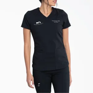 Wellish - Women's Balance V-Neck Scrub Top with Zip Pocket