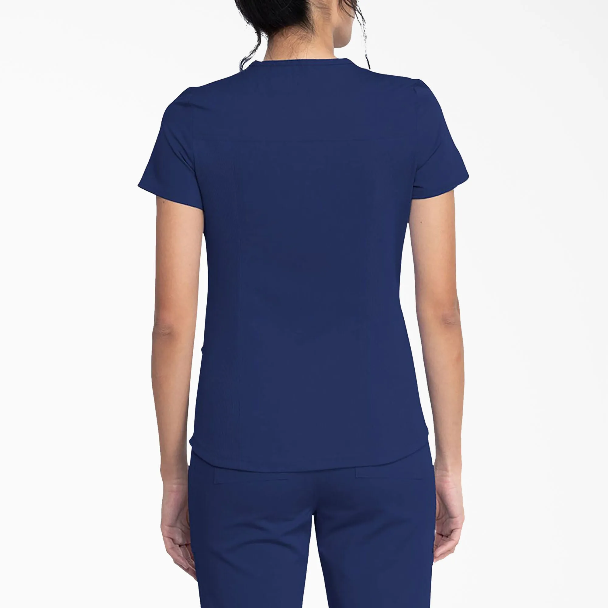 Wellish - Women's Balance V-Neck Scrub Top with Zip Pocket