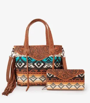 Western Tooled Montana West HANDBAG / WALLET SET