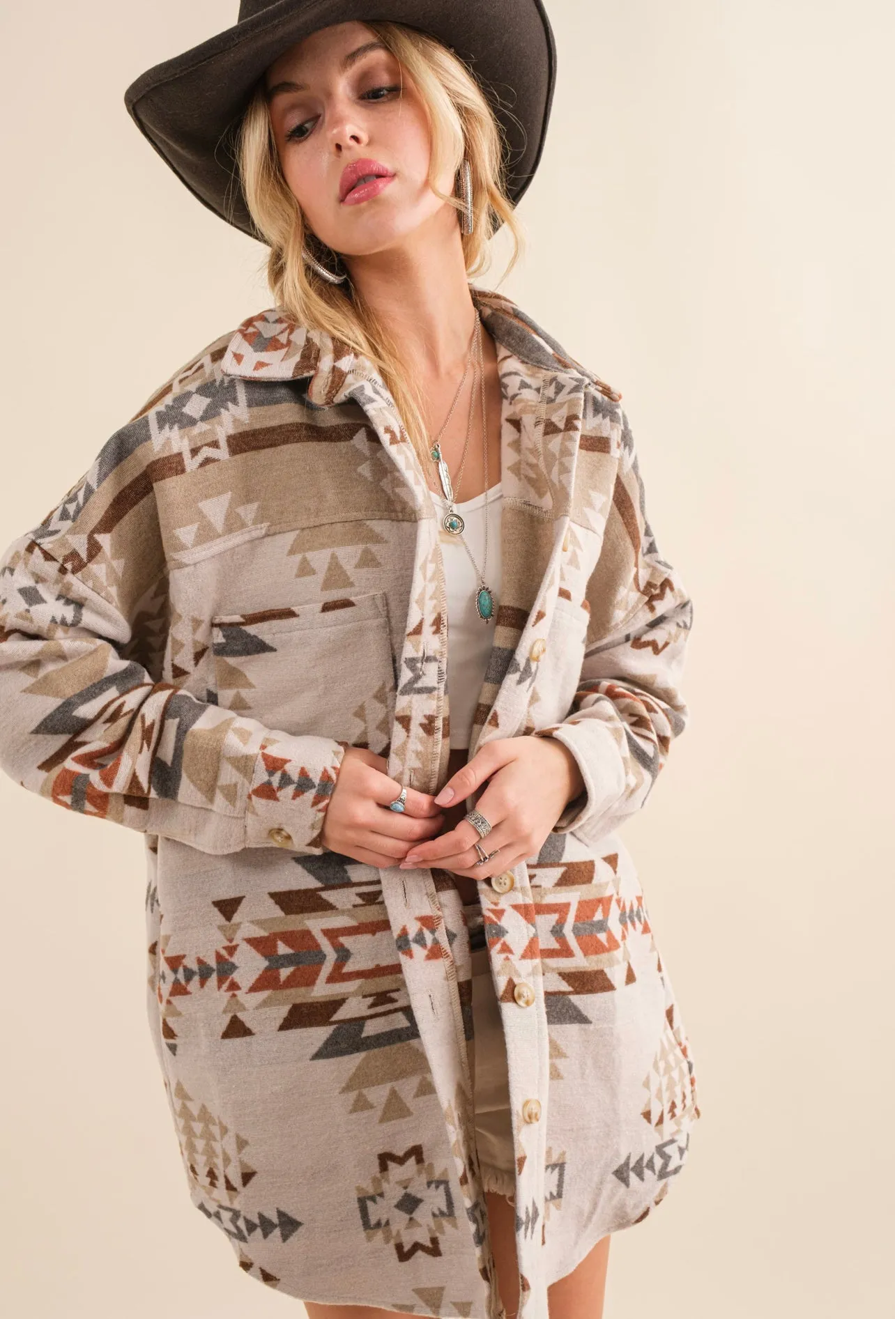 Whiskey Road Aztec Shacket
