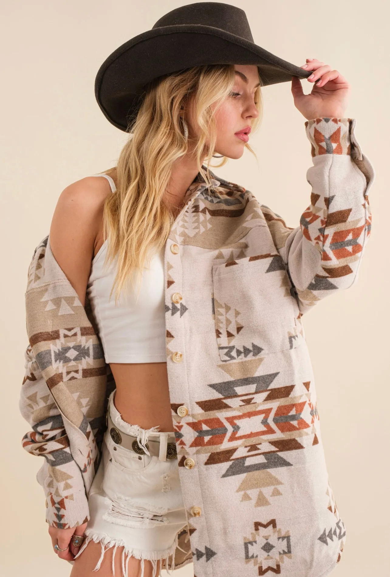 Whiskey Road Aztec Shacket