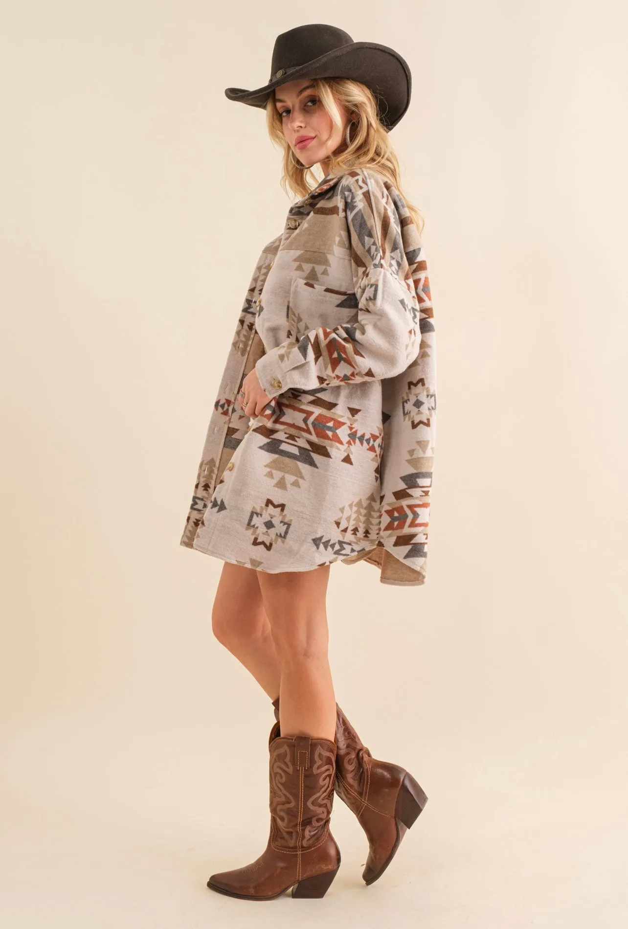 Whiskey Road Aztec Shacket