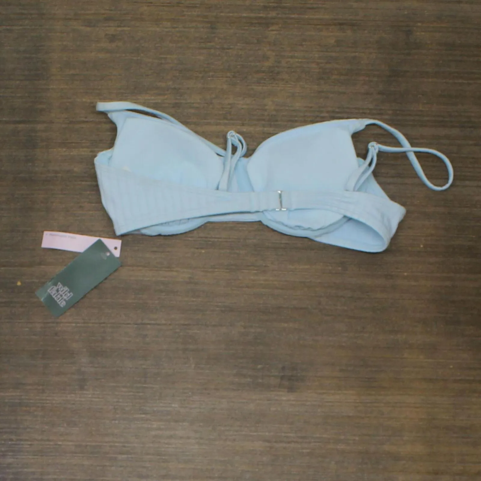 Wild Fable Womens Ribbed Underwire Bralette Bikini Top PID-X272XG Light Blue M