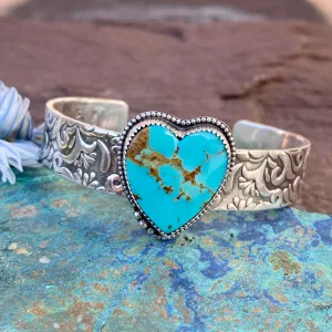 Wild Heart Floral Boho sterling silver cuff
