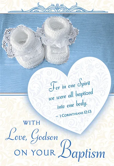 With Love, Godson on your Baptism Greeting Card