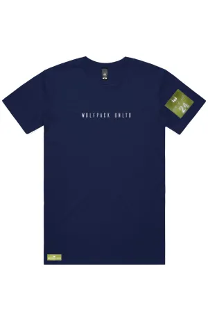 WOLFPACK UNLTD "STATEMENT" LIGHTWEIGHT TEE S/S TEXT LOGO | NAVY BLUE