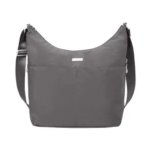 Women's Baggallini Hobo Crossbody with RFID Wristlet Charcoal Nylon