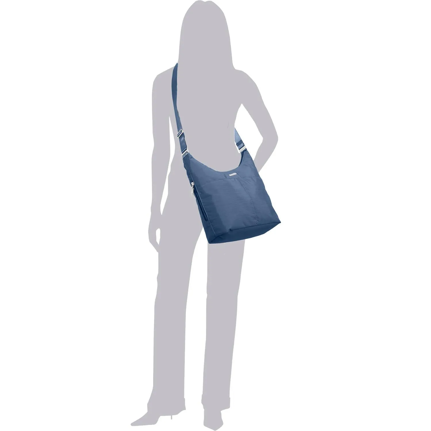 Women's Baggallini Hobo Crossbody with RFID Wristlet Pacific Nylon