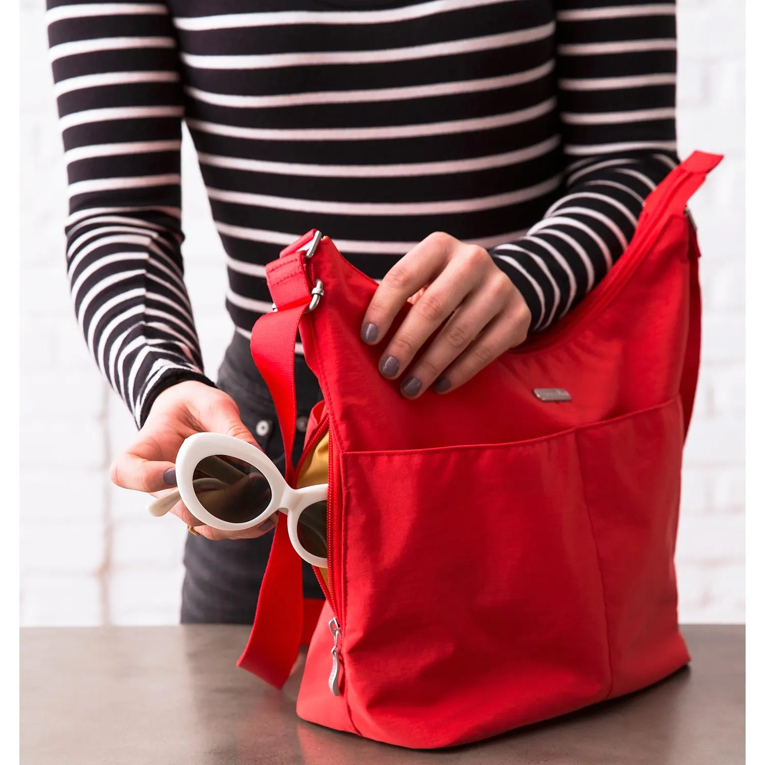 Women's Baggallini Hobo Crossbody with RFID Wristlet Pacific Nylon