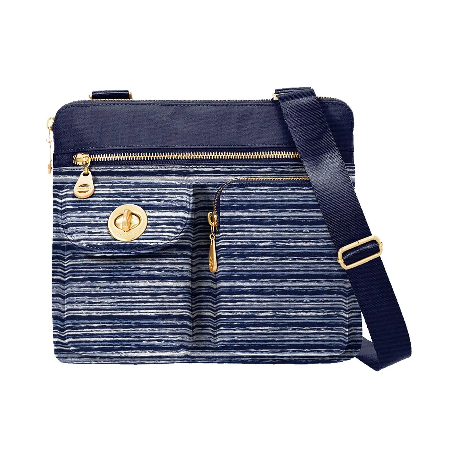 Women's Baggallini Melbourne Crossbody Horizon Stripe Print Nylon