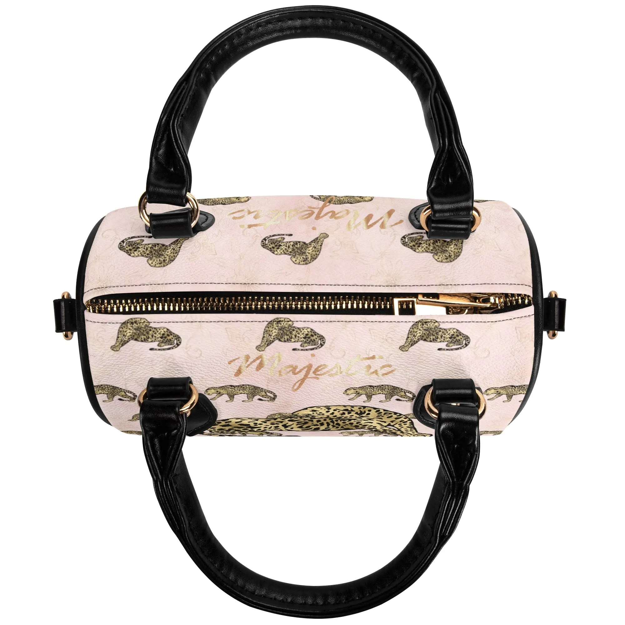 Women's Gemstone Colored Leopard Pattern Majestic Graphic Leather Mini Small Boston Bag Satchel Handbag