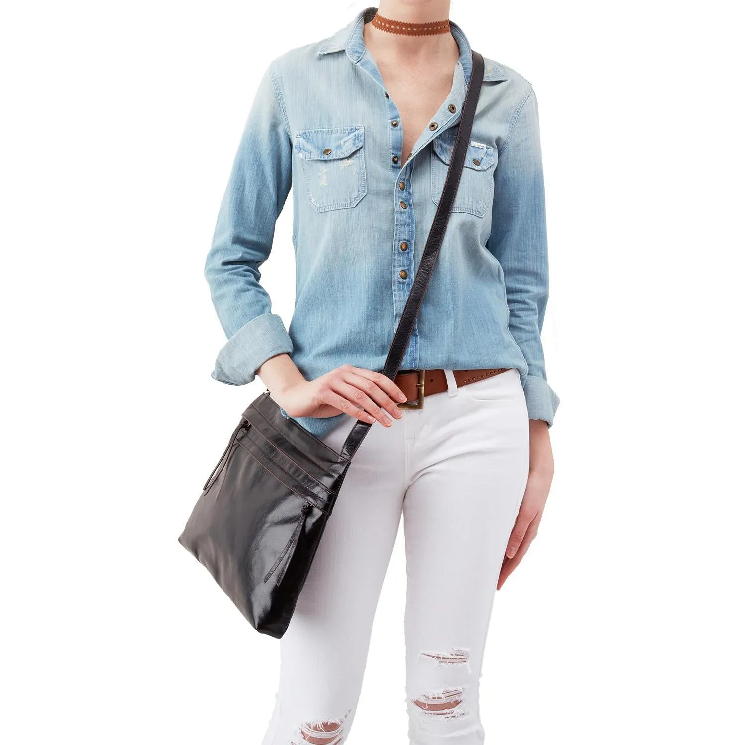 Women's Hobo Larkin Black Vintage Leather