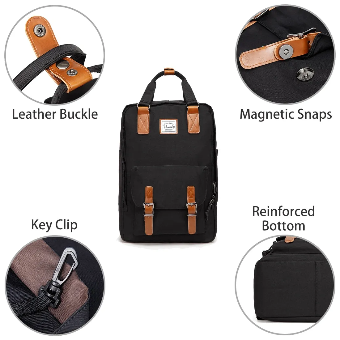 Work & School Backpack with Laptop Sleeve, Unisex, One Size, 15 inches