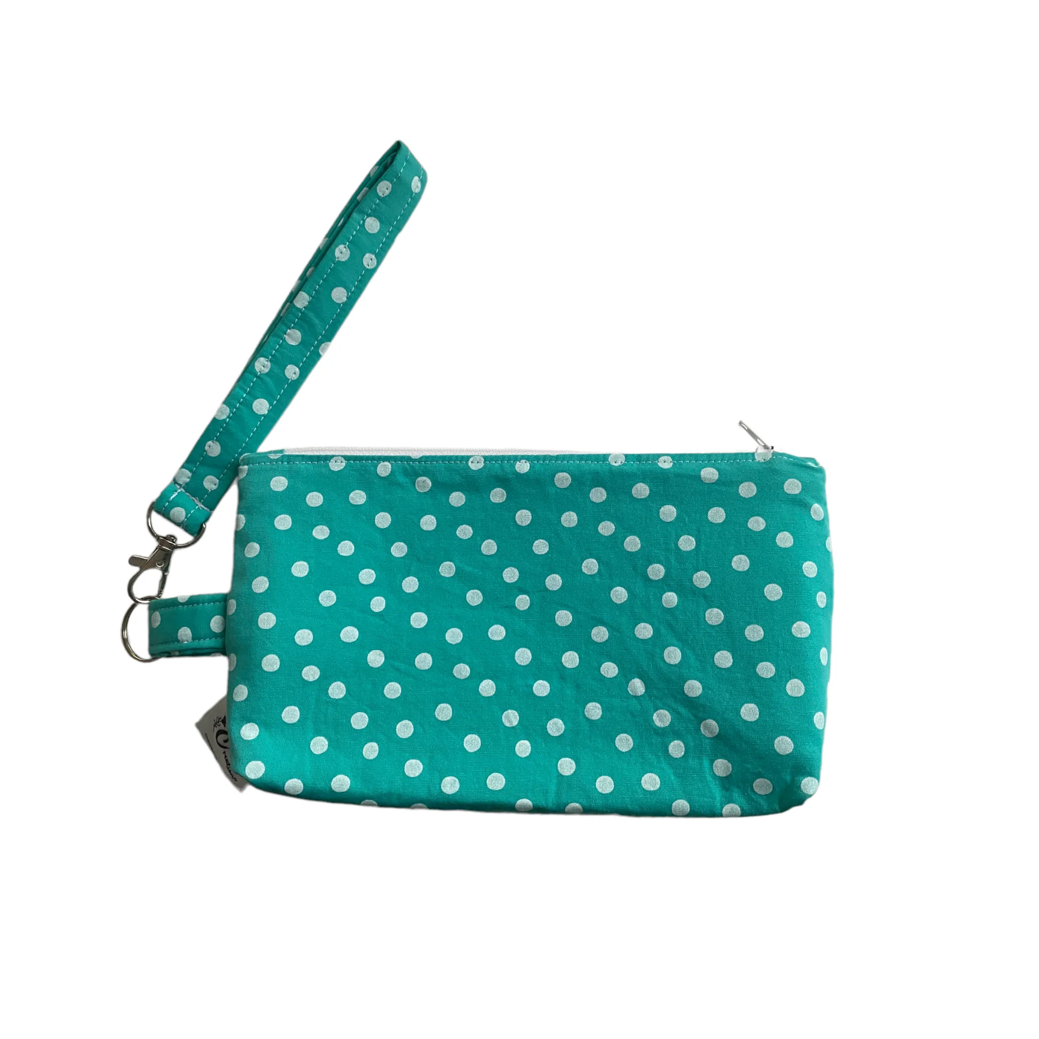 Wristlet Wallet - Dots on Teal