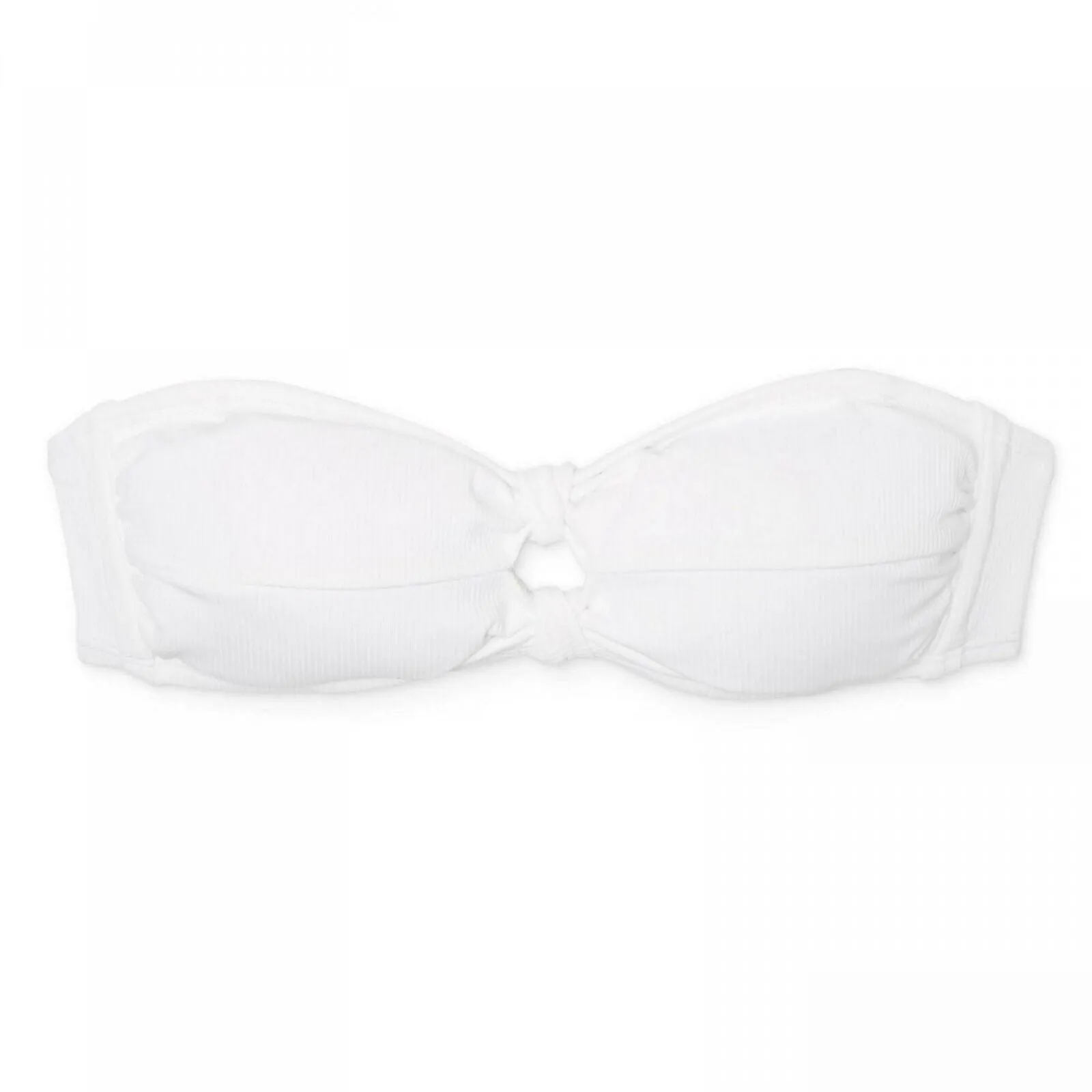 Xhilaration Women's Knot Front Ribbed Texture Strapless Bandeau Bikini Top