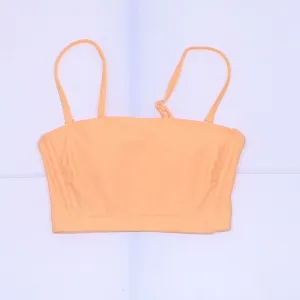 Xhilaration Women's Longline Bandeau Bikini Swim Top BRIGHT Orange XS