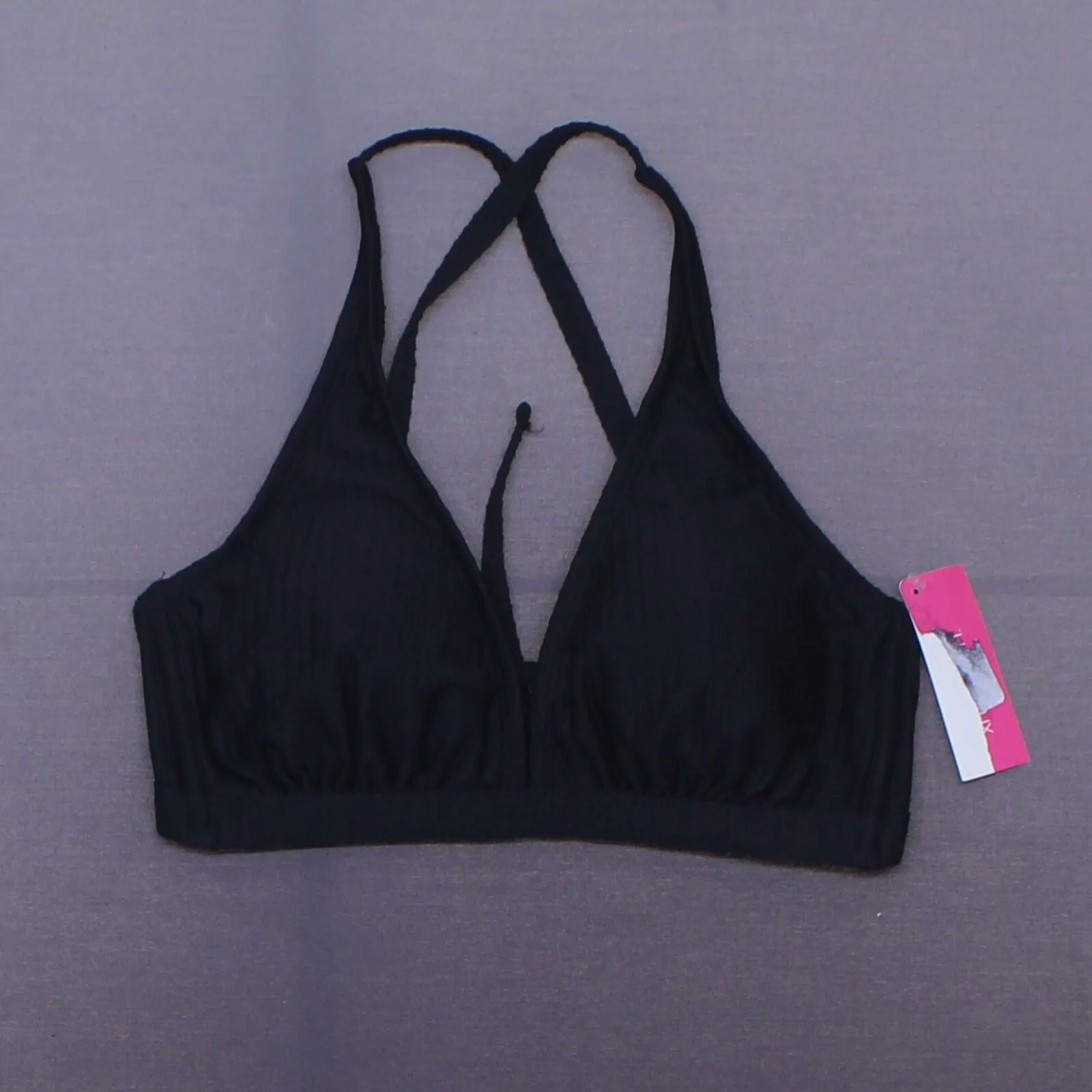 Xhilaration Women's Ribbed Tall Triangle Bikini Top D/DD