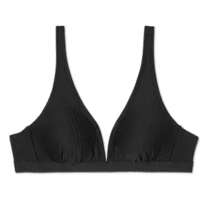 Xhilaration Women's Ribbed Tall Triangle Bikini Top D/DD