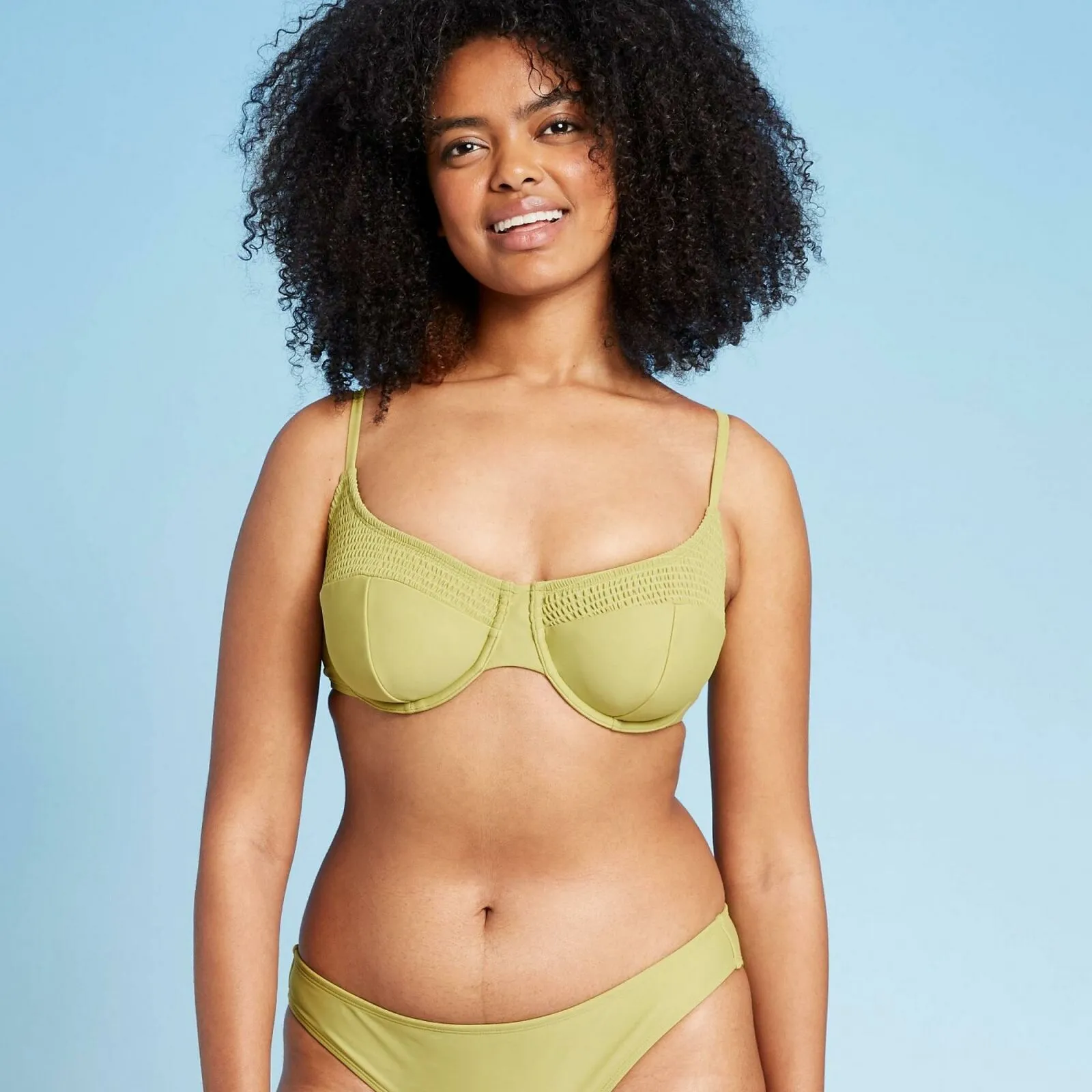 Xhilaration Women's Smocked Underwire Bikini Top