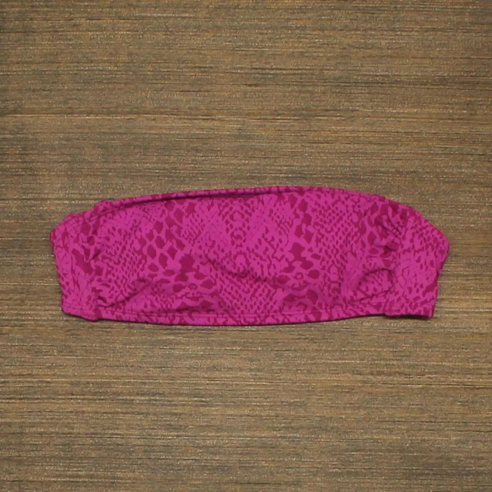 Xhilaration Women's Textured Bandeau Bikini Top Fuchsia Pink XS (00)