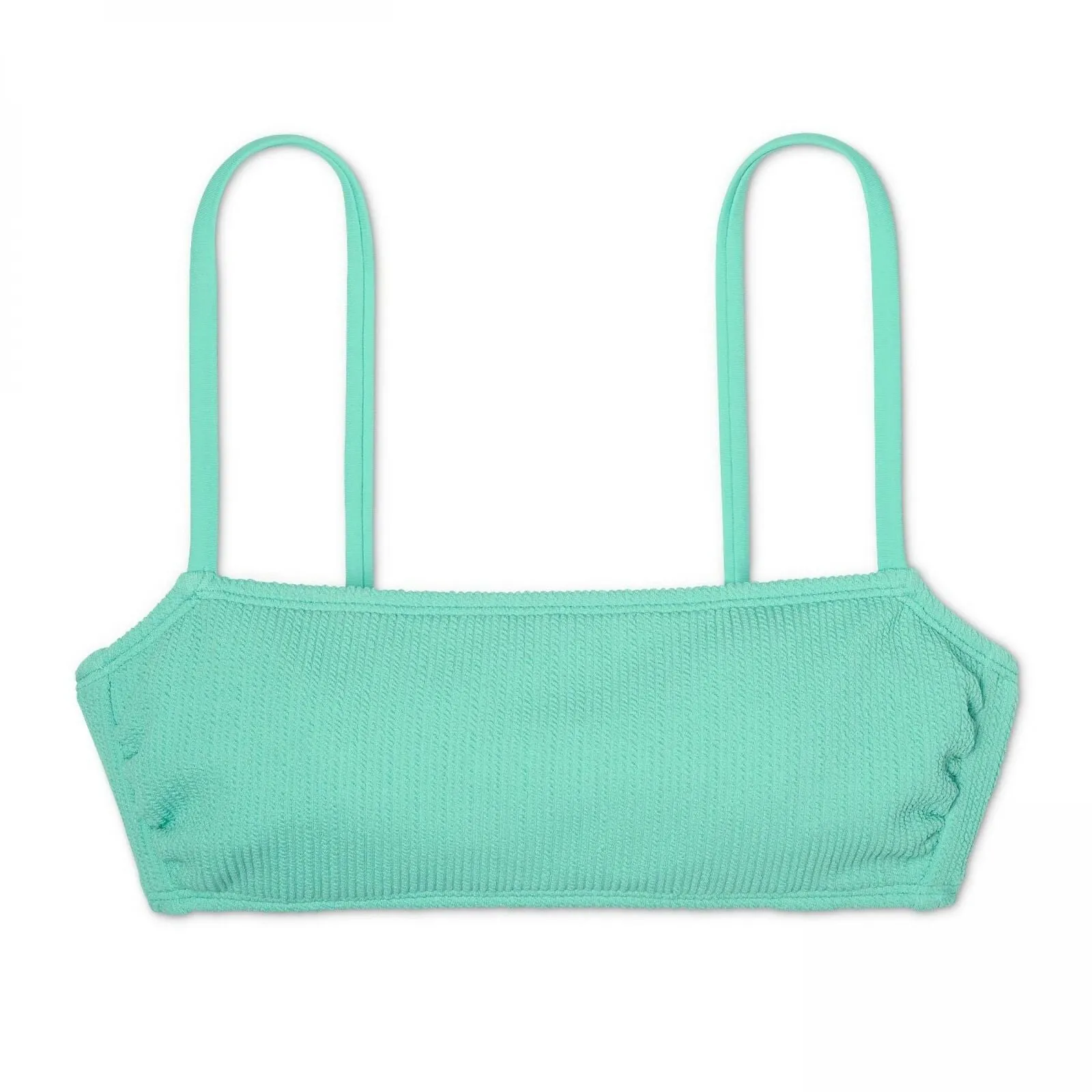 Xhilaration Women's Textured Square Neck Bralette Bikini Top