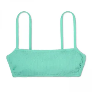 Xhilaration Women's Textured Square Neck Bralette Bikini Top