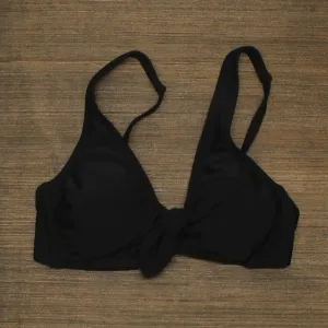 Xhilaration Women's Tie-Front Bralette Bikini Top Black D/DD