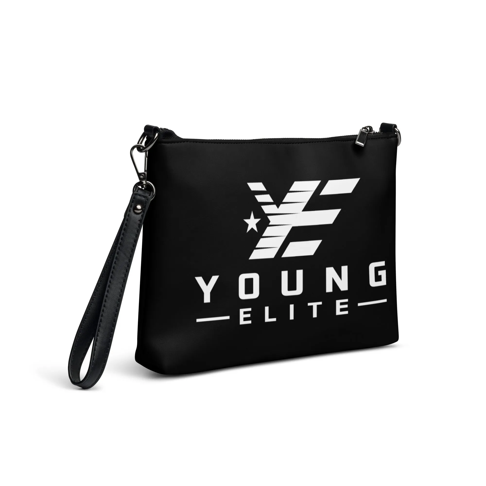 Young Elite Black Crossbody Bag Stylish White Design Premium Quality