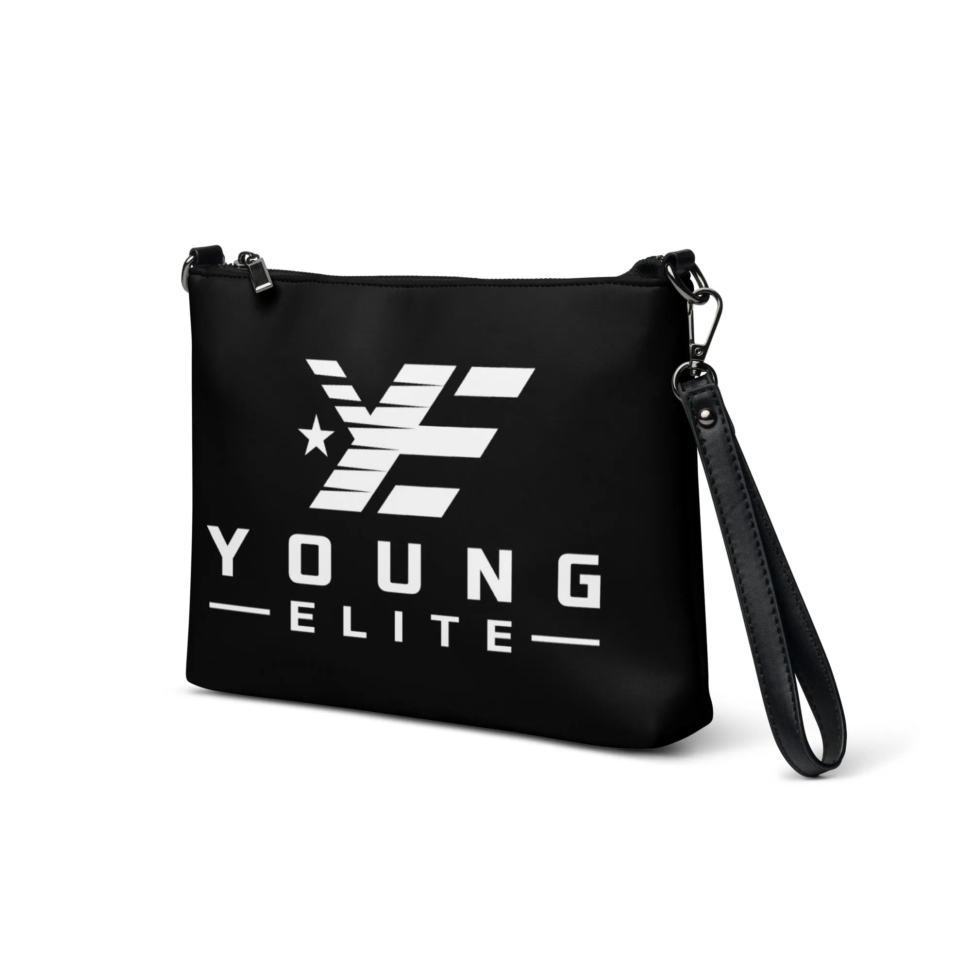 Young Elite Black Crossbody Bag Stylish White Design Premium Quality