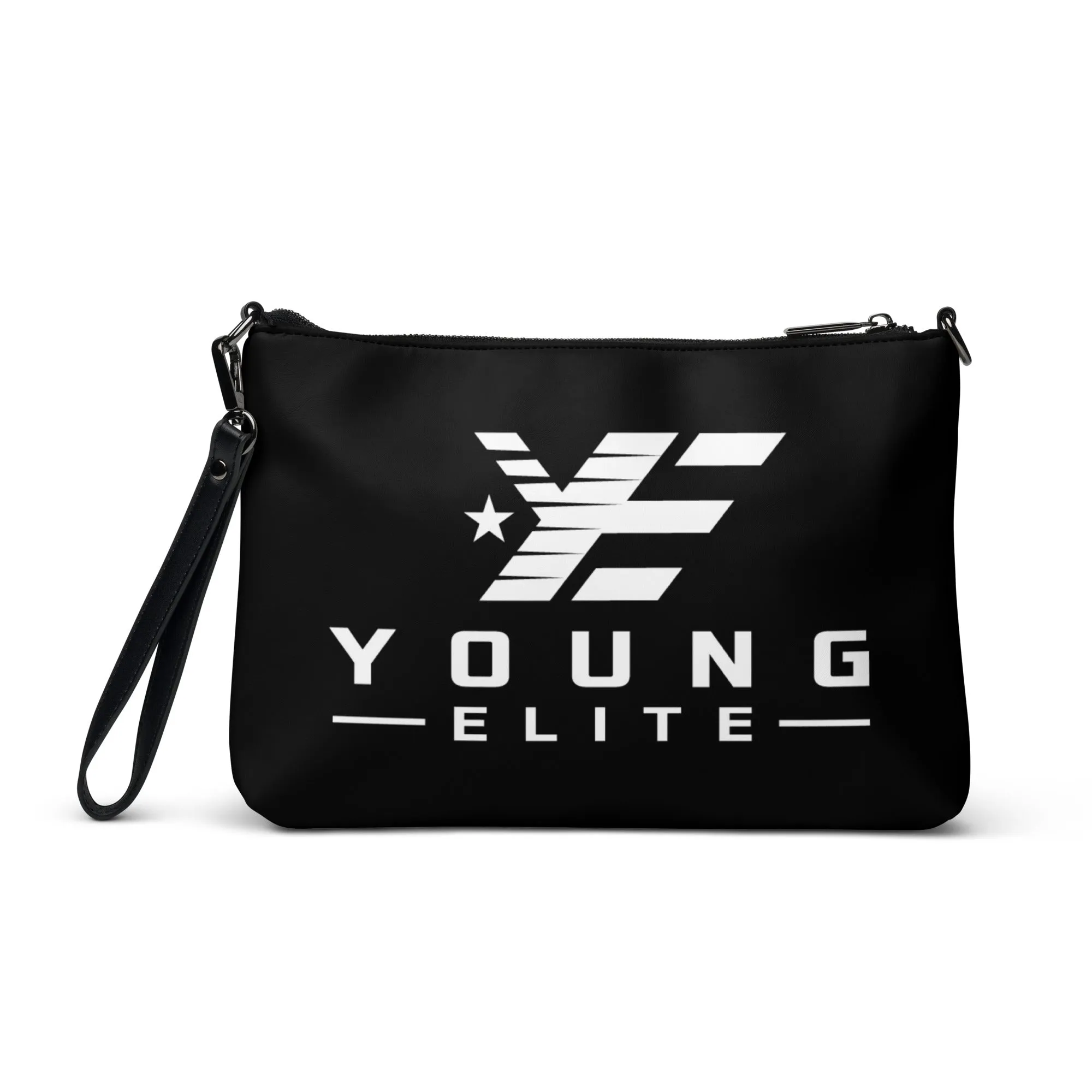 Young Elite Black Crossbody Bag Stylish White Design Premium Quality