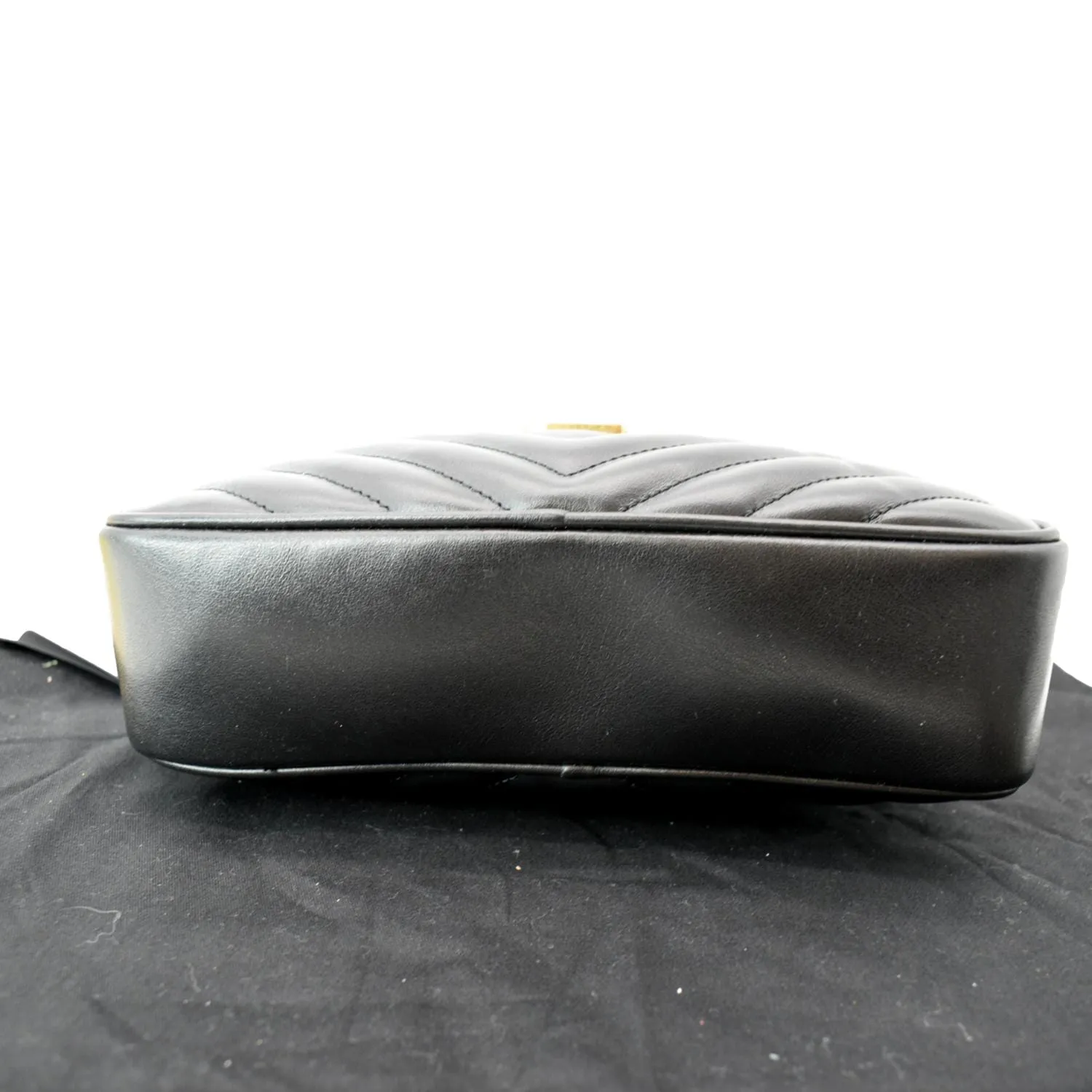 YVES SAINT LAURENT Lou Chevron Leather Camera Crossbody Bag Black