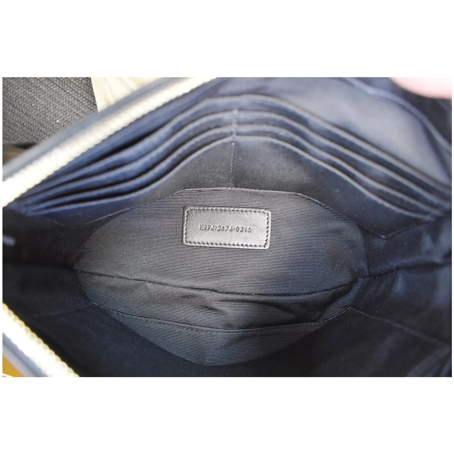 YVES SAINT LAURENT Teen Monogram Calfskin Leather Crossbody Bag Black