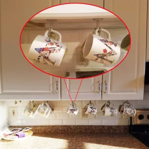 YYST Mug Cup Holder Cabinet Hanging Organizer Rack - No Mugs