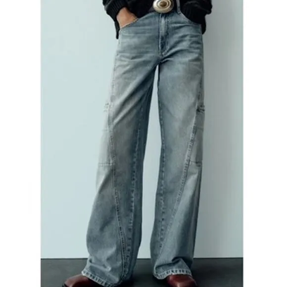 Zara Mid-Rise TRF Cargo Jeans 4