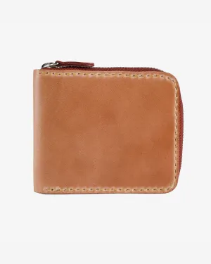 Zip-Secured Shell Cordovan Wallet - Natural
