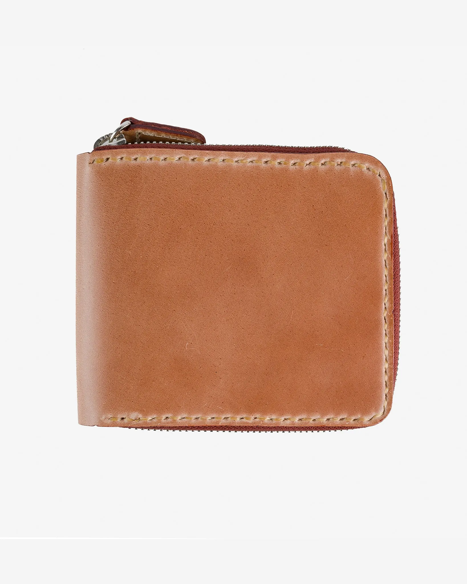 Zip-Secured Shell Cordovan Wallet - Natural