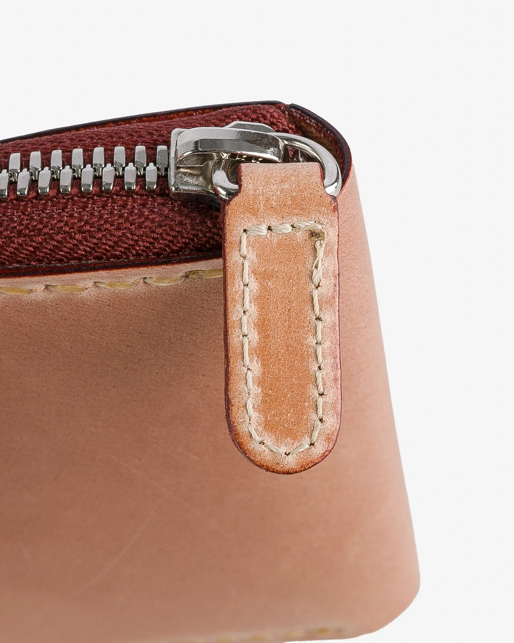 Zip-Secured Shell Cordovan Wallet - Natural